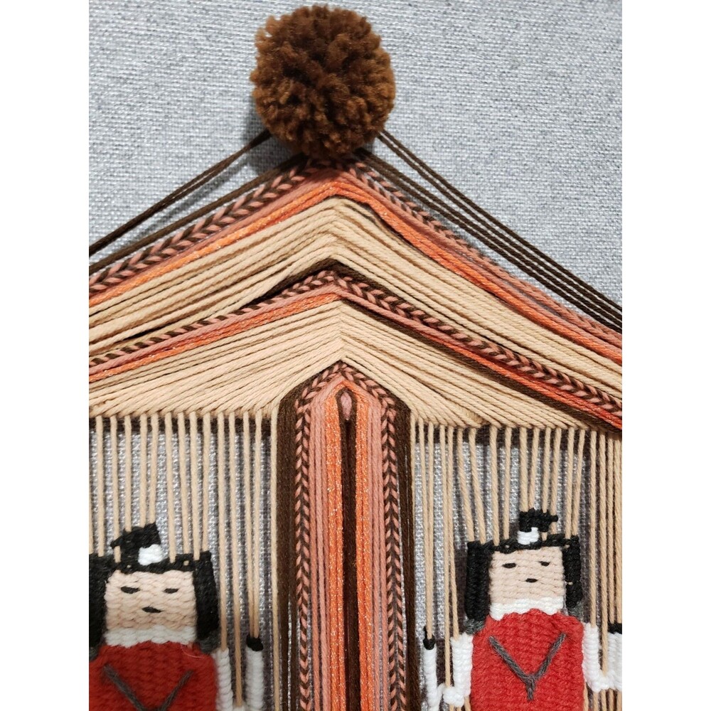 Vtg Wall Hanging Fiber Art Macrame Hand Woven Native Indian Dream Catcher 32" H - Picture 5 of 12